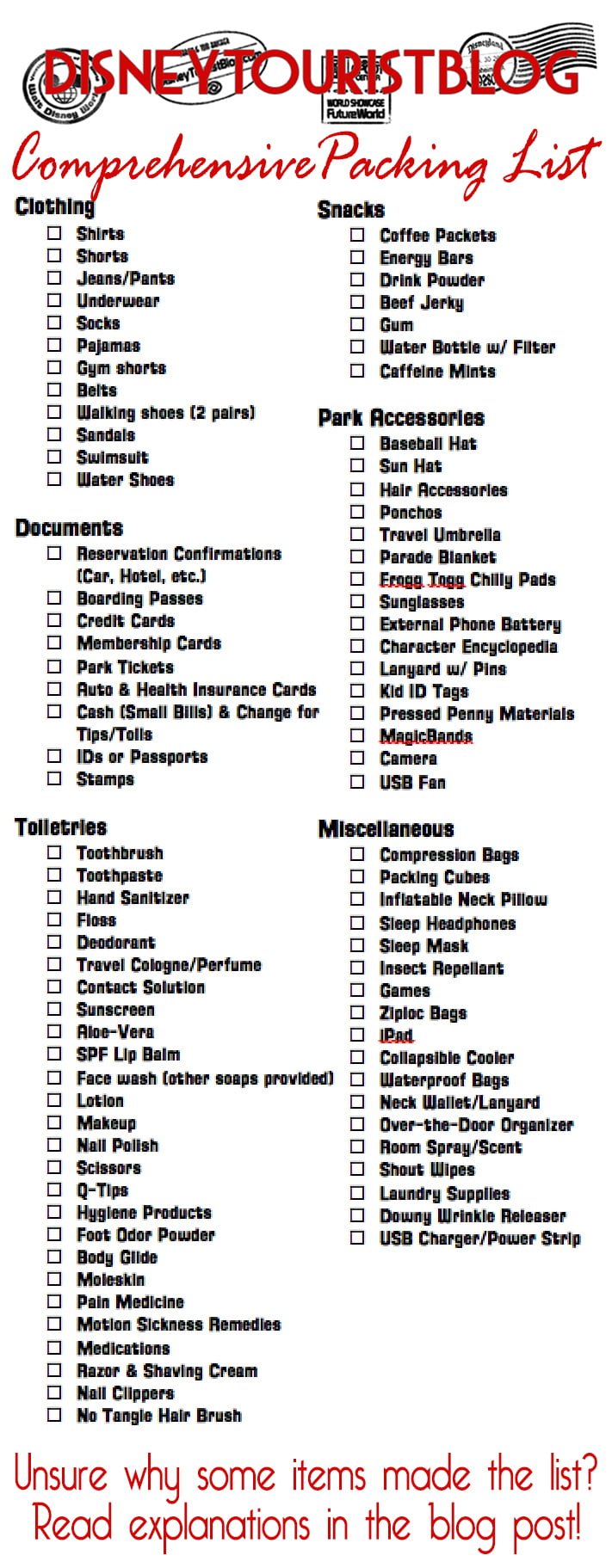 Ultimate Disney World Park Packing Checklist: Pack THIS For the